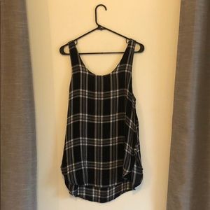 Black plaid tunic tank